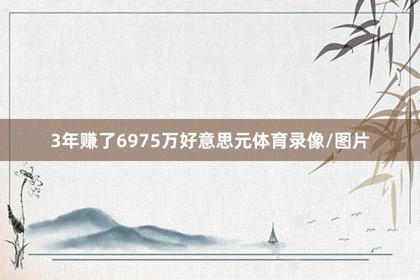 3年赚了6975万好意思元体育录像/图片