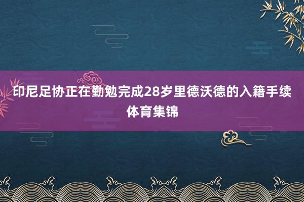 印尼足协正在勤勉完成28岁里德沃德的入籍手续体育集锦