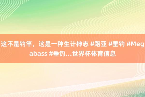 这不是钓竿，这是一种生计神志 #路亚 #垂钓 #Megabass #垂钓...世界杯体育信息