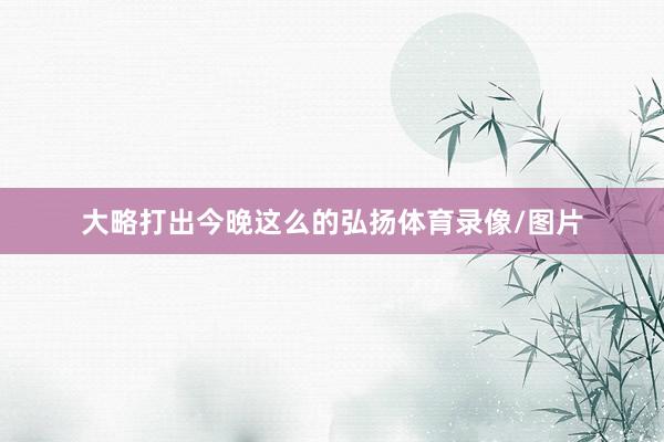 大略打出今晚这么的弘扬体育录像/图片