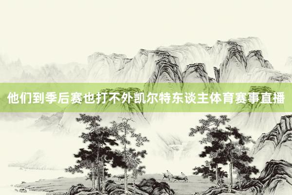 他们到季后赛也打不外凯尔特东谈主体育赛事直播