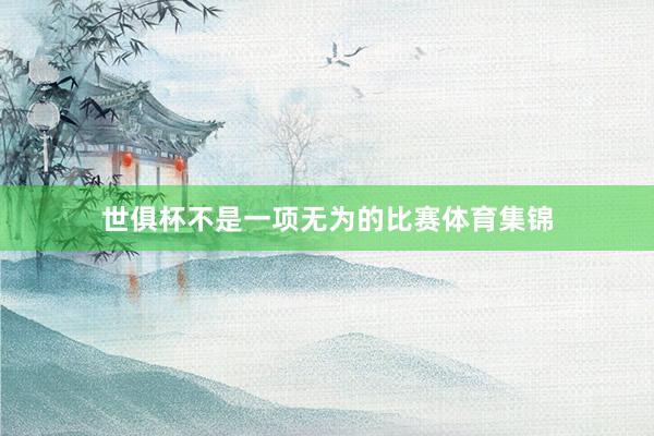 世俱杯不是一项无为的比赛体育集锦