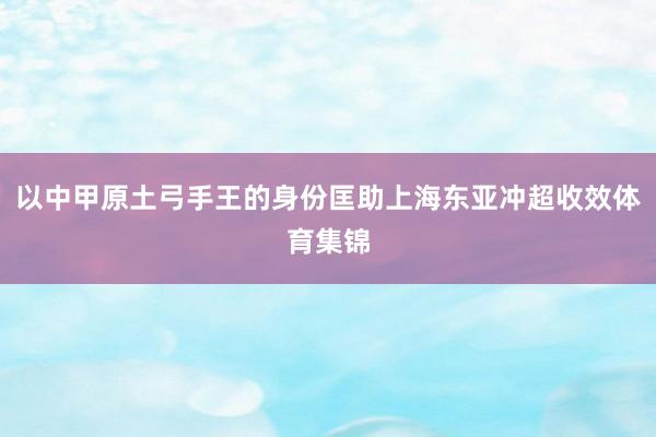 以中甲原土弓手王的身份匡助上海东亚冲超收效体育集锦