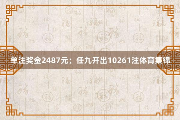 单注奖金2487元;任九开出10261注体育集锦