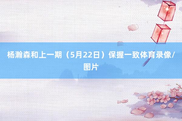 杨瀚森和上一期（5月22日）保握一致体育录像/图片