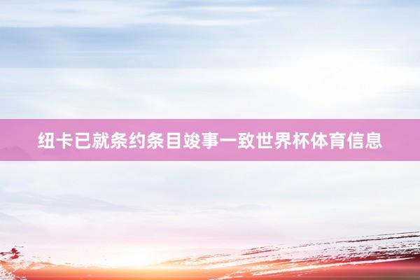纽卡已就条约条目竣事一致世界杯体育信息