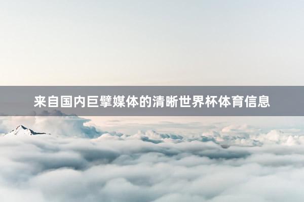 来自国内巨擘媒体的清晰世界杯体育信息