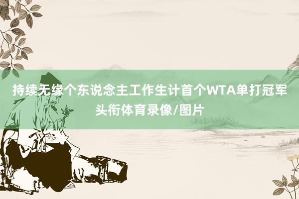 持续无缘个东说念主工作生计首个WTA单打冠军头衔体育录像/图片