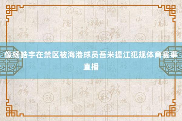 像杨皓宇在禁区被海港球员吾米提江犯规体育赛事直播