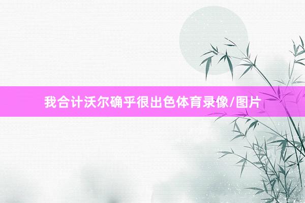 我合计沃尔确乎很出色体育录像/图片