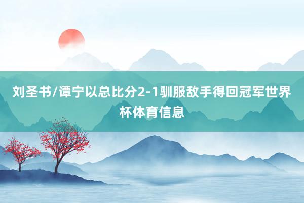 刘圣书/谭宁以总比分2-1驯服敌手得回冠军世界杯体育信息