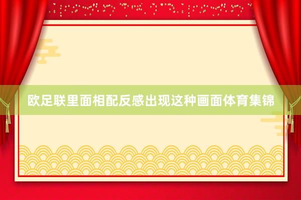 欧足联里面相配反感出现这种画面体育集锦