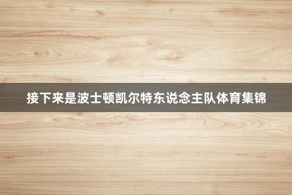 接下来是波士顿凯尔特东说念主队体育集锦