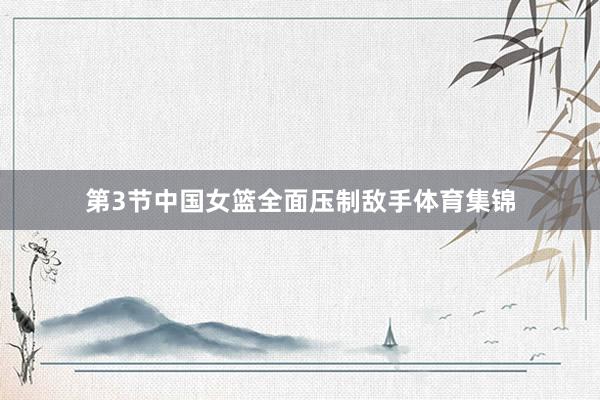 第3节中国女篮全面压制敌手体育集锦