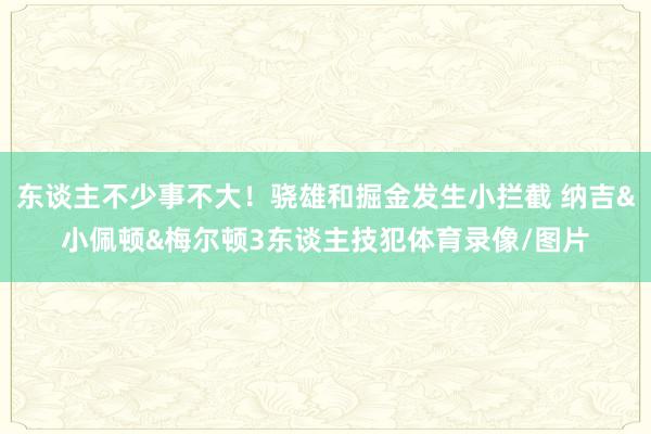 东谈主不少事不大！骁雄和掘金发生小拦截 纳吉&小佩顿&梅尔顿3东谈主技犯体育录像/图片