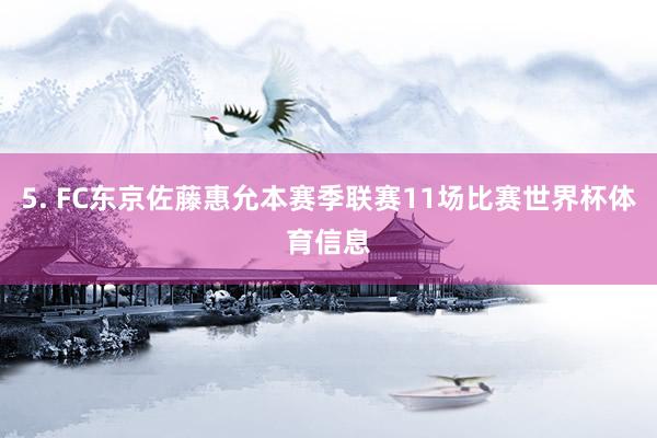 5. FC东京佐藤惠允本赛季联赛11场比赛世界杯体育信息
