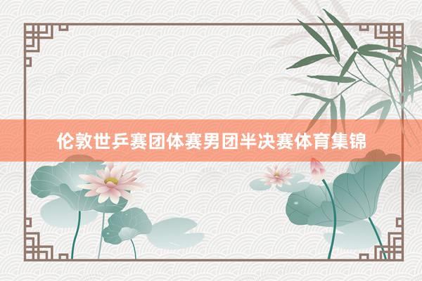 伦敦世乒赛团体赛男团半决赛体育集锦