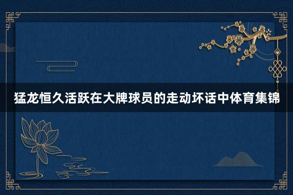 猛龙恒久活跃在大牌球员的走动坏话中体育集锦